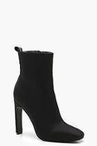 Boohoo Reflective Tape Slim Heel Shoe Boots