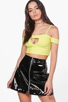 Boohoo Anna Bandage Cut Out Crop