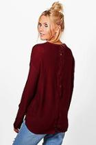 Boohoo Eleanor Lace Up Back Jumper