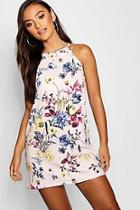 Boohoo Petite Floral Strappy Mini Dress