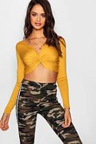 Boohoo Tall Lauren Knot Front Crop Top