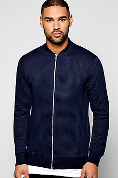 Boohoo Ribbed Jersey Bomber
