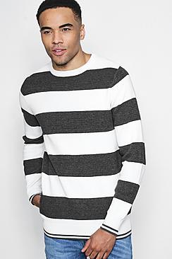 Boohoo Striped Ottoman Rib Jumper