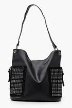 Boohoo Ellie Pin Stud Slouch Day Bag