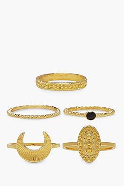 Boohoo Moon & Twist Ring Pack