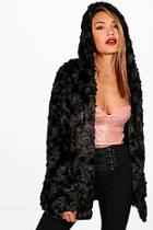 Boohoo Alice Hooded Faux Fur Coat