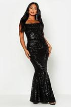 Boohoo All Over Embellished Fishtail Maxi Dress