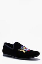 Boohoo Faux Suede Emboridered Loafer