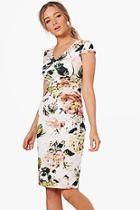 Boohoo Maggie Floral Print Midi Dress