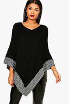 Boohoo Maisie Colour Block Poncho Knitted