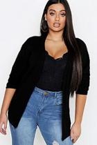 Boohoo Plus Edge To Edge Waffle Cardigan