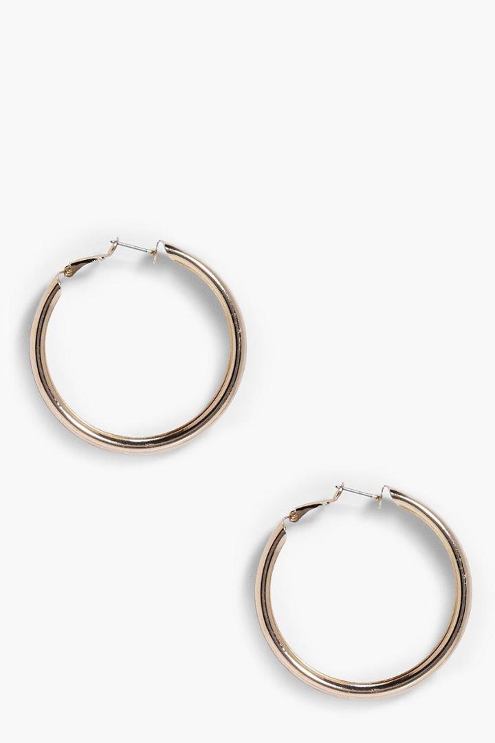 Boohoo Elise Thick Hoop Earrings Gold
