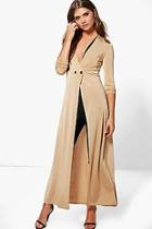 Boohoo Evelyn Double Breasted Slinky Maxi Duster