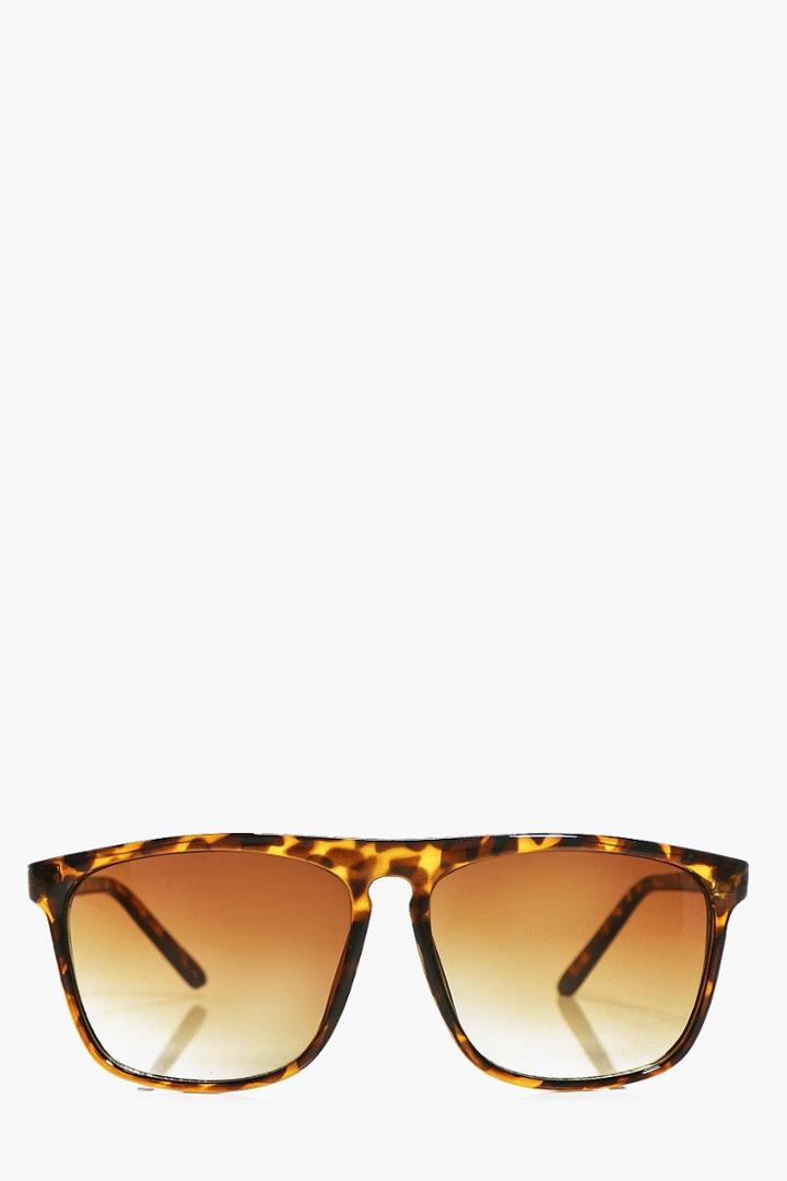 Boohoo Squared Frame Tortoise Shell Sunglasses Brown