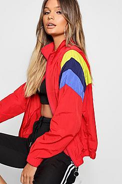 Boohoo Rainbow Panelled Windbreaker