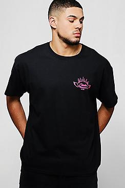 Boohoo Loose Fit Neon Printed T-shirt
