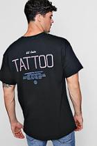 Boohoo Neon Tattoo Sign Print Oversized T-shirt