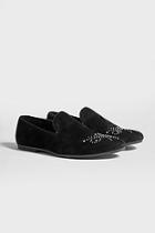 Boohoo Studded Toe Faux Suede Loafer