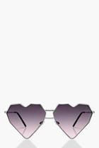 Boohoo Macie Angular Heart Shaped Sunglasses