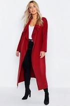 Boohoo Plus Maxi Length Wool Look Wrap Coat