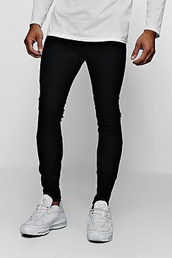 Boohoo Skinny Fit Black Denim Biker Jeans