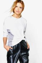 Boohoo Tegan Contrast Rib Batwing Top Grey
