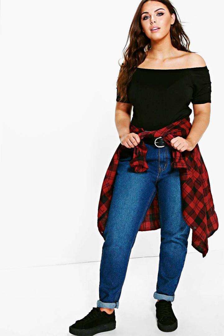 Boohoo Plus Sadie Mom Jean Blue