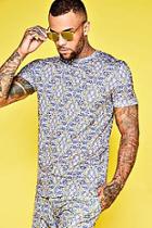Boohoo Longline Muscle Fit Floral Print Tee Co-ord