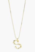 Boohoo Hammered Effect S Initial Pendant