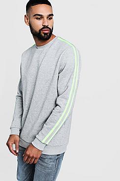 Boohoo Neon Side Tape Detail Sweater