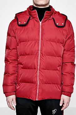 Boohoo Tyga Quilted Jacket With Oversized Hoodie
