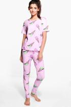 Boohoo Jasmine Ice Cream Print Jogger And Tee Pink