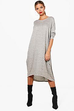 Boohoo Orla Oversized Knitted Longsleeve Dress