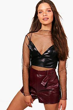 Boohoo Madison Patent Waist Detail Shorts