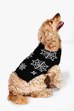 Boohoo Hannah Halloween Cobweb Dog Jumper