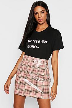 Boohoo Tall La Vie En Rose Slogan T-shirt