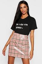 Boohoo Tall La Vie En Rose Slogan T-shirt