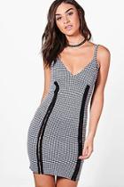 Boohoo Sophie Gingham Eyelet Detail Bodycon Dress