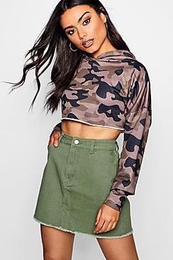Boohoo Coloured Denim Mini Skirt