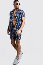 Boohoo Floral Polka Dot Shirt & Short Set