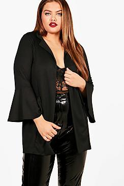 Boohoo Plus Holly Frill Sleeve Duster Jacket