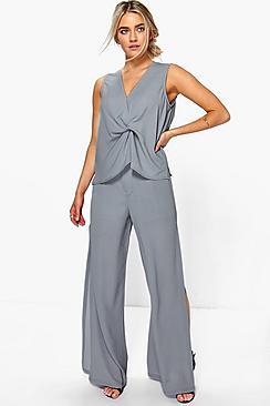 Boohoo Olivia Side Split Trouser