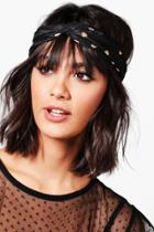 Boohoo Kate Metallic Spot Turban Headband Black