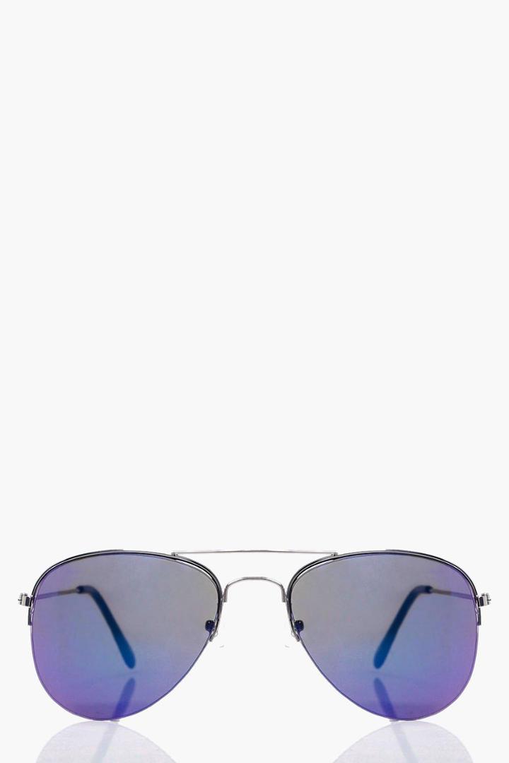 Boohoo Hollie Turquoise Ombre Aviator Sunglasses Turquoise