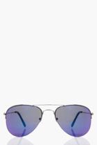 Boohoo Hollie Turquoise Ombre Aviator Sunglasses Turquoise