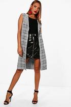 Boohoo Rebecca Sleeveless Check Belted Duster