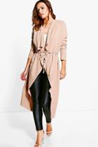 Boohoo Molly Belted Midi Duster Stone