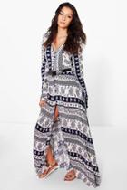 Boohoo Tall Carla Paisley Printed Button Maxi Dress Multi