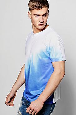 Boohoo Dip Dye Faded Sublimation T Shirt