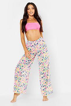 Boohoo Neon Animal Beach Trousers
